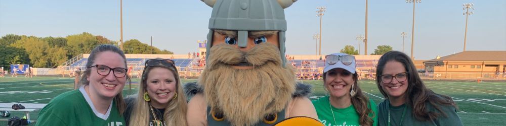 Teachers with Viking Mascot